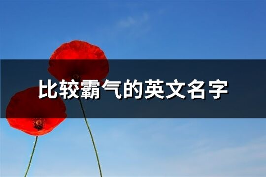 比較霸氣的英文名字(精選62個(gè))