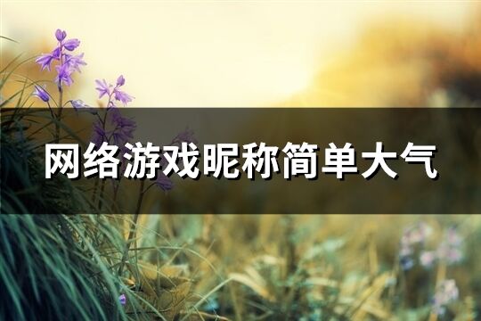 網絡游戲昵稱簡單大氣(優(yōu)選136個)