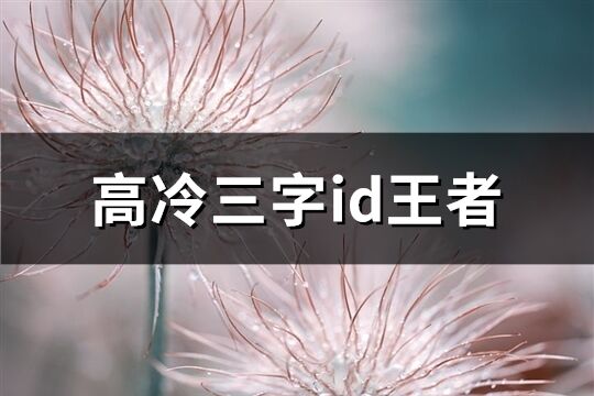 高冷三字id王者(共94個)