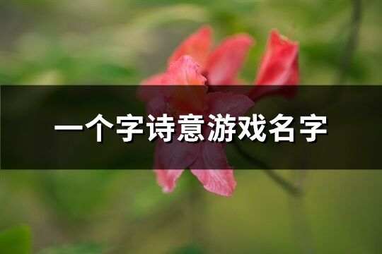 一個字詩意游戲名字(精選146個)