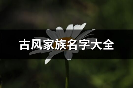 古風家族名字大全(精選351個)