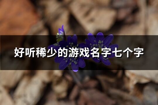 好聽稀少的游戲名字七個字(精選675個)