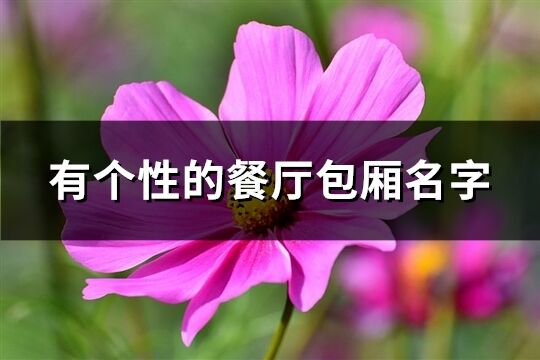 有個性的餐廳包廂名字
