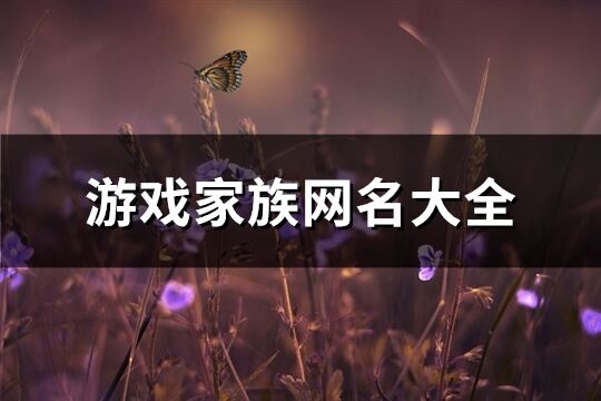 游戲家族網名大全(優選349個)