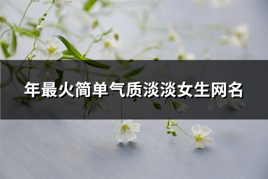 年最火簡單氣質淡淡女生網名(1384個)