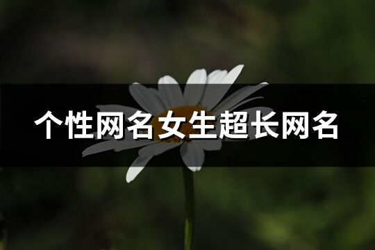 個性網(wǎng)名女生超長網(wǎng)名(共415個)