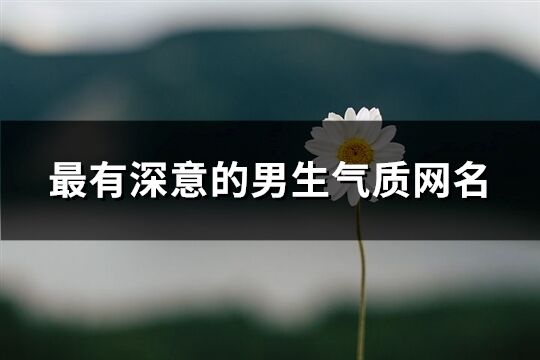 最有深意的男生氣質網名(760個)