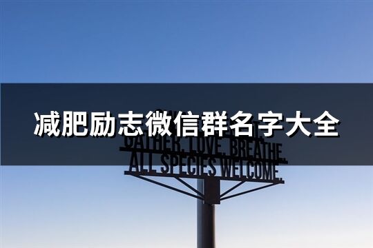 減肥勵志微信群名字大全(優選83個)