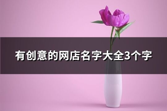 有創意的網店名字大全3個字(共199個)