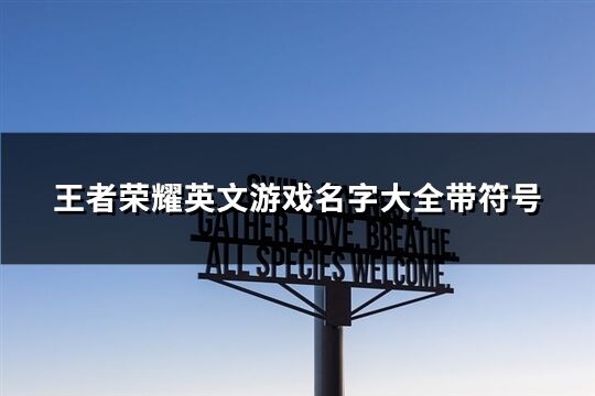 王者榮耀英文游戲名字大全帶符號(共148個)