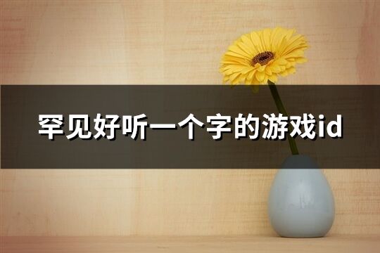 罕見好聽一個字的游戲id(精選339個)