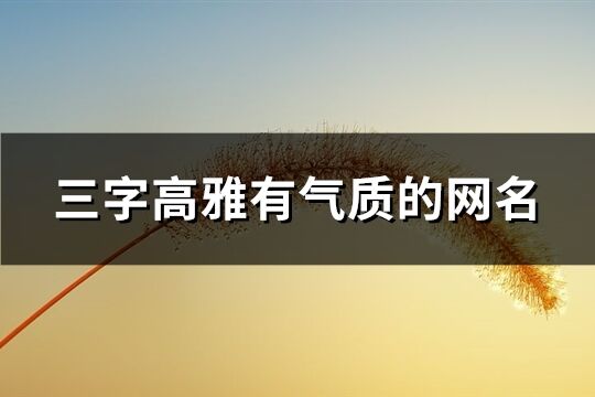 三字高雅有氣質(zhì)的網(wǎng)名(共988個(gè))