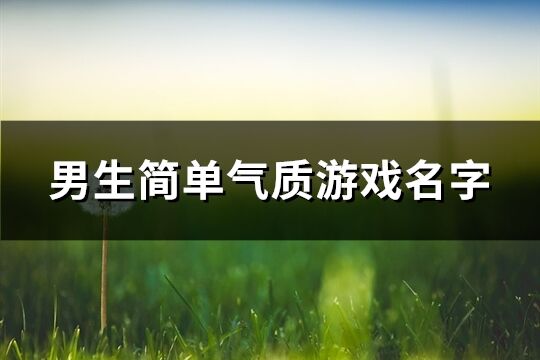 男生簡單氣質游戲名字(共351個)