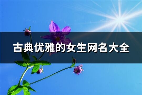 古典優雅的女生網名大全(精選555個)