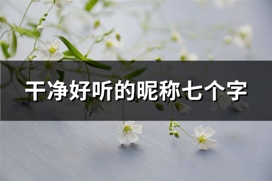 干凈好聽的昵稱七個字(共308個)