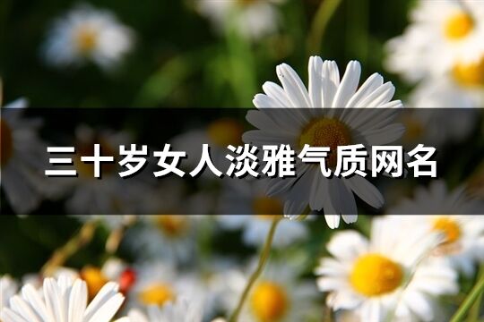 三十歲女人淡雅氣質網名(優選161個)