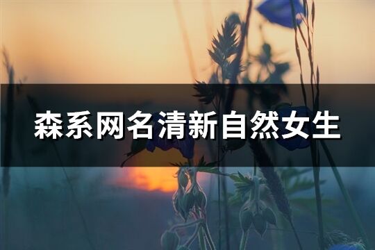 森系網(wǎng)名清新自然女生(優(yōu)選194個)