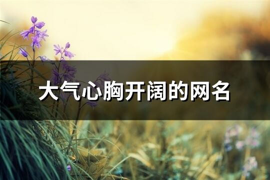 大氣心胸開闊的網(wǎng)名(共188個)