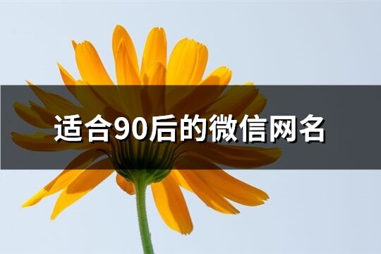 適合90后的微信網名(共110個)