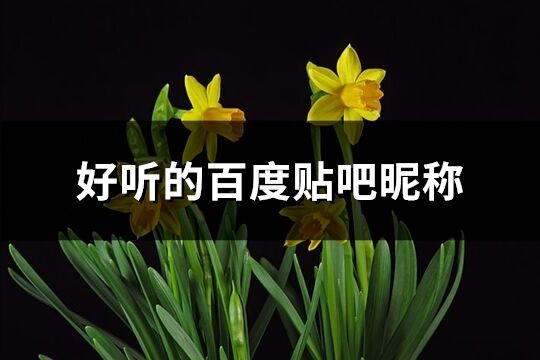 好聽的百度貼吧昵稱(共112個)