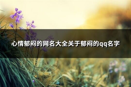 心情郁悶的網(wǎng)名大全關(guān)于郁悶的qq名字(共355個)