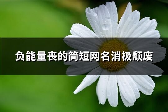負(fù)能量喪的簡(jiǎn)短網(wǎng)名消極頹廢(共106個(gè))