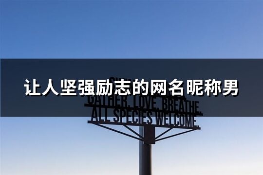 讓人堅強勵志的網(wǎng)名昵稱男(263個)