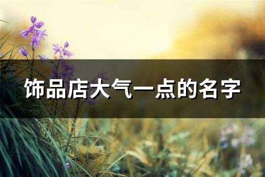 飾品店大氣一點的名字(精選290個)