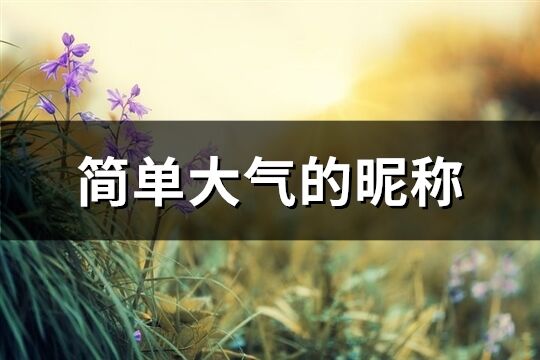 簡單大氣的昵稱(共984個(gè))