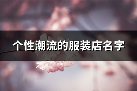 個(gè)性潮流的服裝店名字(共191個(gè))