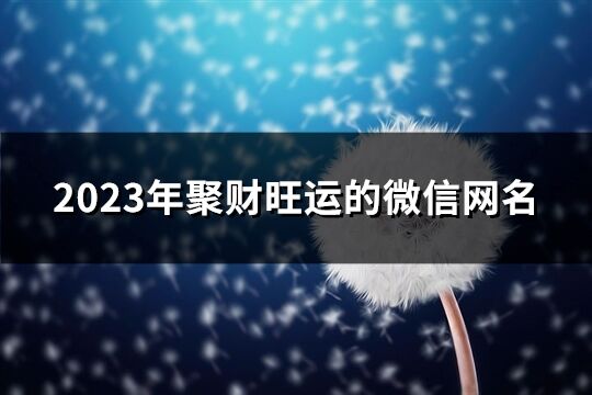 2023年聚財旺運的微信網名(精選538個)