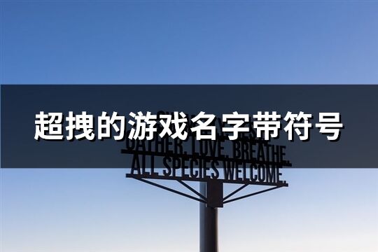 超拽的游戲名字帶符號(169個)