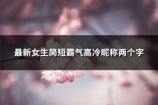 最新女生簡短霸氣高冷昵稱兩個字(526個)