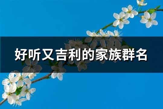 好聽又吉利的家族群名(優(yōu)選171個(gè))