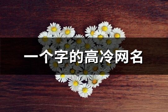 一個字的高冷網(wǎng)名(共374個)