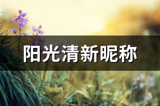 陽(yáng)光清新昵稱(共387個(gè))
