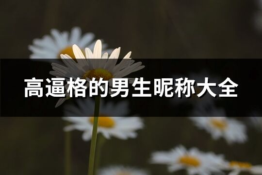 高逼格的男生昵稱大全(優(yōu)選297個)