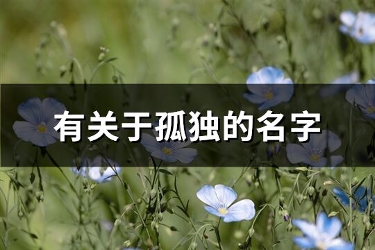 有關(guān)于孤獨(dú)的名字(精選502個(gè))