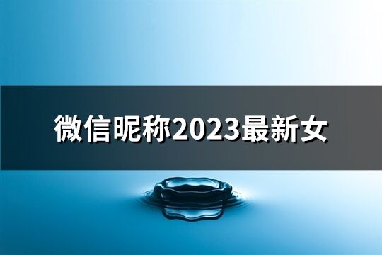 微信昵稱2023最新女(共278個)