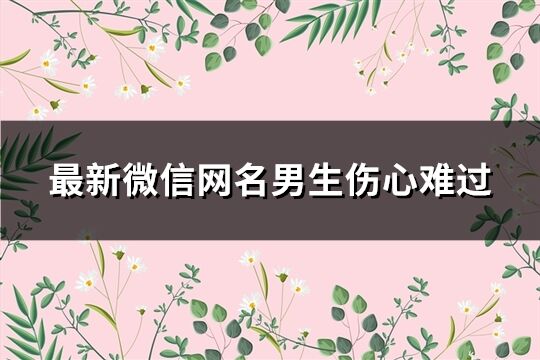 最新微信網名男生傷心難過(精選141個)