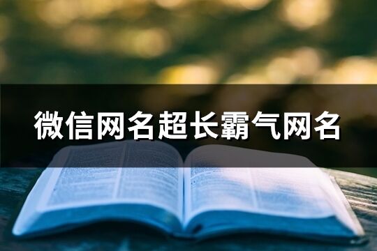 微信網名超長霸氣網名(共65個)