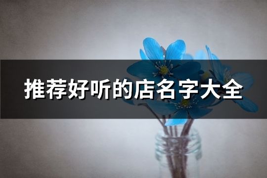 推薦好聽的店名字大全(177個)