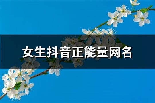 女生抖音正能量網名(共244個)