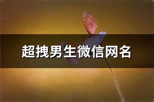 超拽男生微信網名(91個)