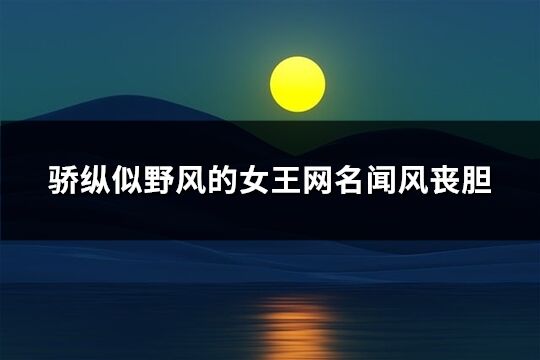 驕縱似野風的女王網名聞風喪膽(136個)