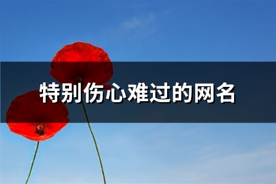 特別傷心難過的網(wǎng)名(精選174個)