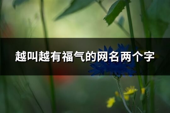 越叫越有福氣的網(wǎng)名兩個字(72個)