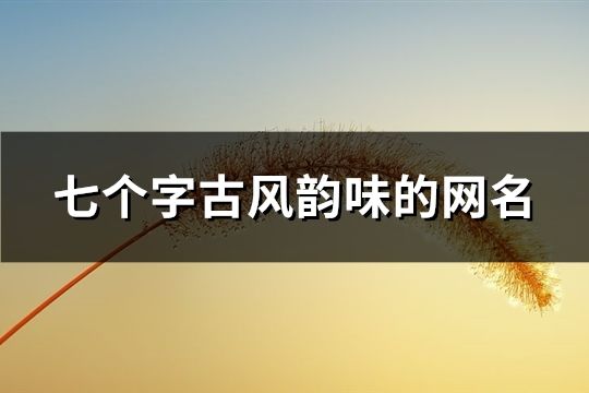 七個字古風韻味的網名(共163個)
