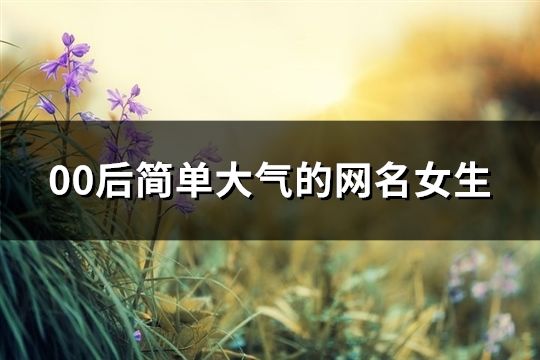 00后簡(jiǎn)單大氣的網(wǎng)名女生(精選183個(gè))