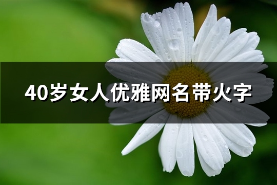 40歲女人優雅網名帶火字(86個)